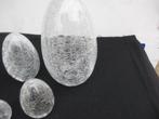 Groepje craquelé glazen eieren ter decoratie, Antiek en Kunst, Antiek | Glas en Kristal, Ophalen of Verzenden