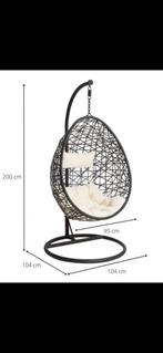 Hangstoel Swing met Standaard Zwart, Huis en Inrichting, Stoelen, Ophalen, Hangstoel, Zwart, Zo goed als nieuw