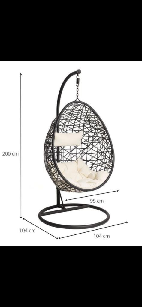 Hangstoel Swing met Standaard Zwart, Huis en Inrichting, Stoelen, Zo goed als nieuw, Eén, Zwart, Ophalen