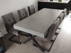 Eetkamer tafel betonlook. 200*90 met metalen poten, Huis en Inrichting, Tafels | Eettafels, Verzenden, Betonlook, 200 cm of meer