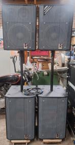 Pro-mann sub / top  speakerset TOPMATERIAAL!!!, Zo goed als nieuw, 120 watt of meer, Front, Rear of Stereo speakers, Ophalen