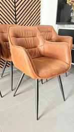 4 Suède Eetkamerstoelen - Bruin, Ophalen, Gebruikt, Bruin, Leer