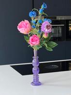 ACTIE zijden bloemen boeket paars/roze + GRATIS vaas, Nieuw, Binnen, Ophalen of Verzenden