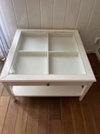 Ikea salontafel wit met glas en lade, Huis en Inrichting, Minder dan 50 cm, Rechthoekig, 50 tot 100 cm, Ophalen of Verzenden