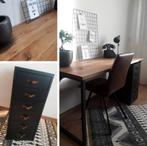 Bureau staal eiken hout in verschillende kleuren, Ophalen of Verzenden, Nieuw