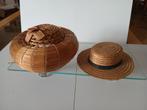 Poppenhoeden. Stro met band. Vintage, Ophalen of Verzenden, Zo goed als nieuw