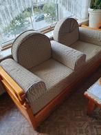 bankstellen, Huis en Inrichting, Banken | Bankstellen, Ophalen, Hout, Gebruikt, Minder dan 75 cm