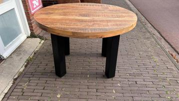 Salontafel zwaar massief Mango rond 120 cm NIEUW beschikbaar voor biedingen