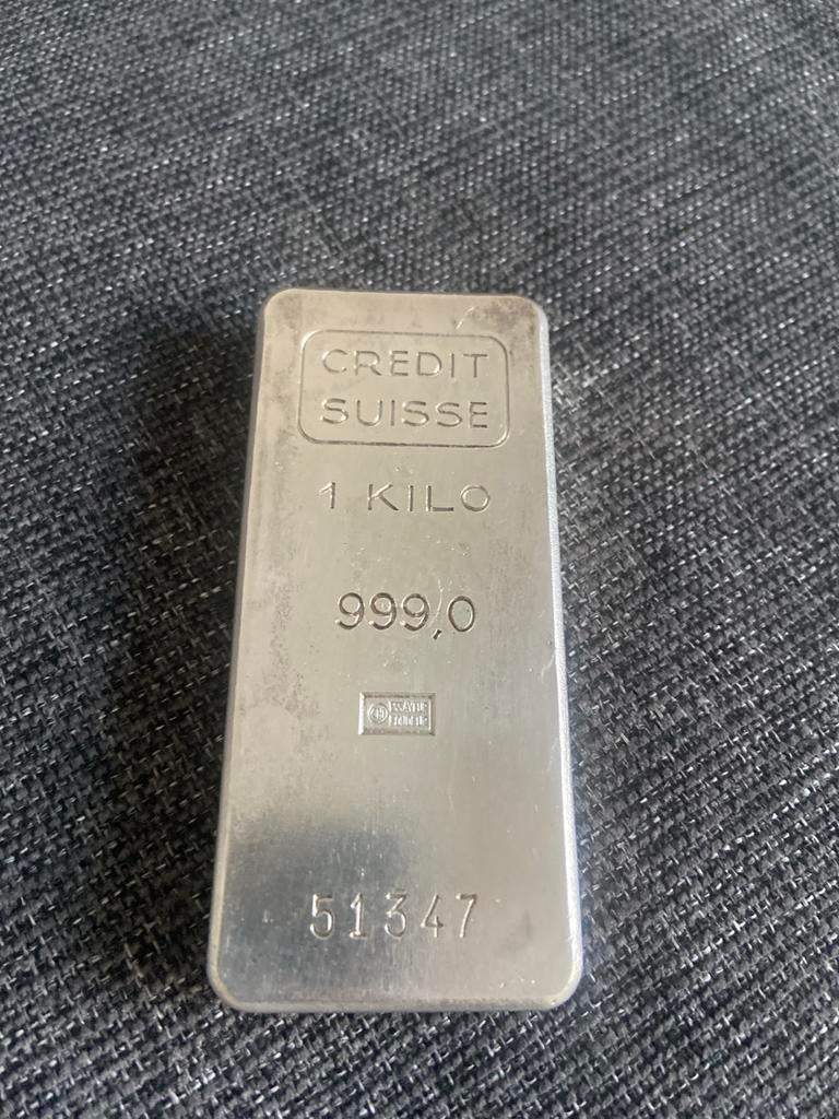 !! Credit Suisse 1kg Zilverbaar 1 Kilo baar !!, Postzegels en Munten, Edelmetalen en Baren, Ophalen of Verzenden, Zilver