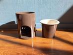 Chocolade fonduesetje, Witgoed en Apparatuur, Ophalen of Verzenden, Zo goed als nieuw, Waxinelicht, Fondueset