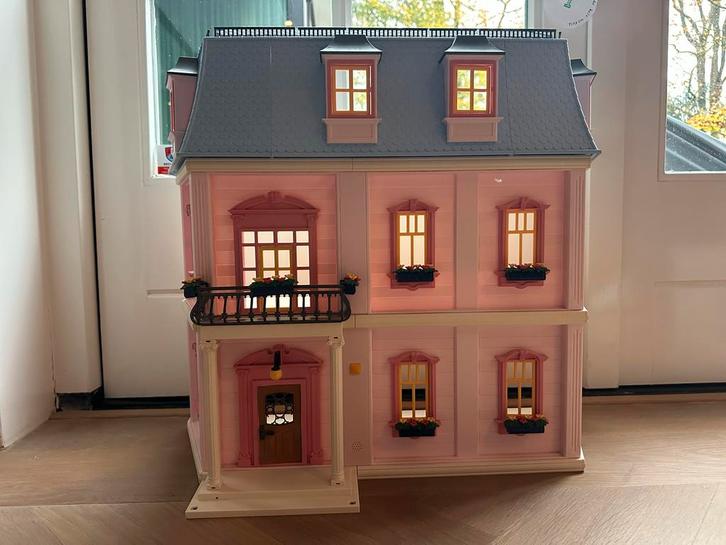 Playmobil Poppenhuis herenhuis 5303 met 5 setjes Inrichting, Kinderen en Baby's, Speelgoed | Poppenhuizen, Zo goed als nieuw, Poppenhuis