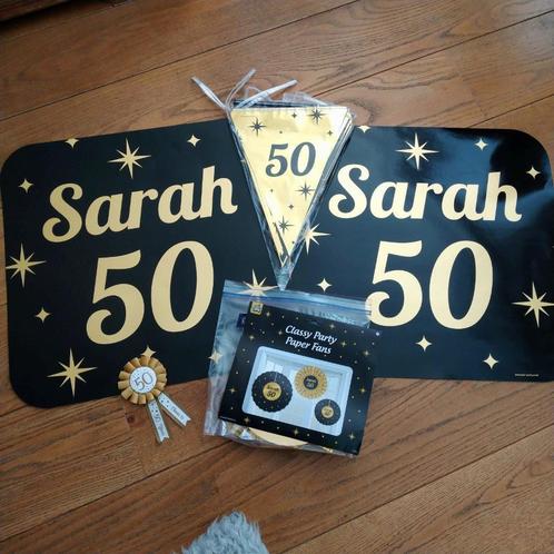 Sarah 50 jaar versierspullen, Hobby en Vrije tijd, Feestartikelen, Zo goed als nieuw, Feestartikel, Abraham of Sarah, Ophalen