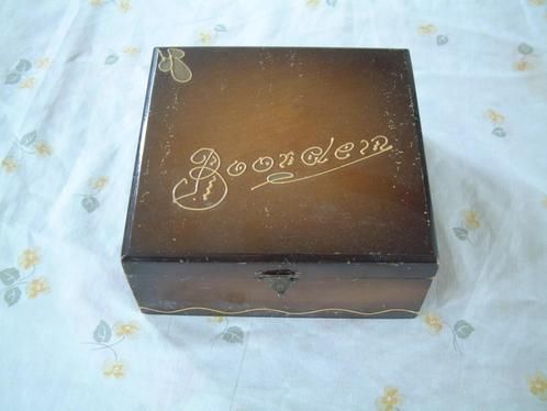 antiek hout kistje uit de jaren 1930 voor hals BOORDEN, Verzamelen, Overige Verzamelen, Gebruikt, Ophalen of Verzenden
