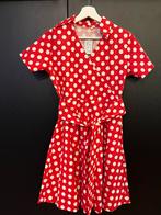 Polka dot | rode jurk met witte stippen | maat L, Carnaval, Maat 42/44 (L), Ophalen of Verzenden, Zo goed als nieuw