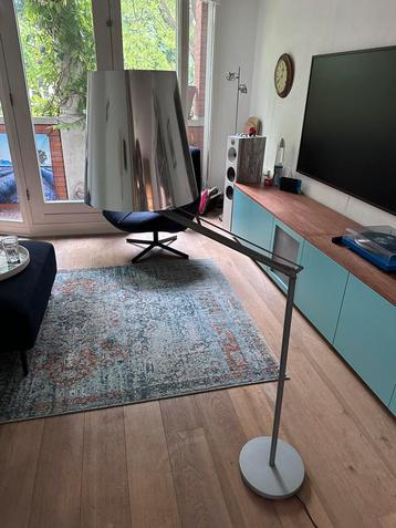 Staande lamp met kap zilver