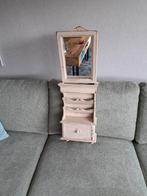 Spiegelkastje met lade en postvakken H83 B26 D 12.5, Antiek en Kunst, Ophalen of Verzenden, Rechthoekig, Minder dan 50 cm, Minder dan 100 cm