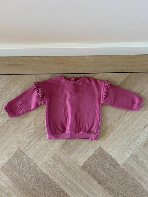 Z.g.a.n. Roze sweater / trui met volants, Prénatal, mt 86, Kinderen en Baby's, Babykleding | Maat 86, Zo goed als nieuw, Meisje