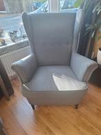 IKEA STRANDMON Oorfauteuil en Voetenbank- Zo goed als nieuw!, Ophalen, Hout, Klassiek, 75 tot 100 cm