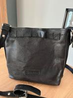Shabbies leren handtas/ schoidertas, zwart, Sieraden, Tassen en Uiterlijk, Tassen | Damestassen, Ophalen of Verzenden, Gebruikt