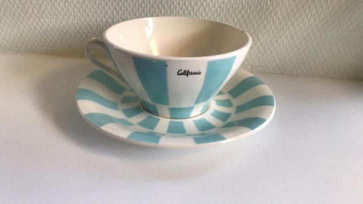 Vintage zgan California Soep Kop en Schotel or. van jaren 60, Antiek en Kunst, Antiek | Servies los, Ophalen of Verzenden