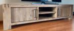 Robuust tv meubel + bijpassende salontafel in acaciahout, Ophalen, 150 tot 200 cm, Zo goed als nieuw, Minder dan 100 cm