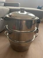 Stoompan - RVS - Gebruikt, Kookpan of Snelkookpan, Gebruikt, Inductieplaat, Ophalen of Verzenden
