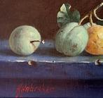 Schilderij stilleven pruimen op tafel. Hans Habraken, Antiek en Kunst, Kunst | Schilderijen | Klassiek, Ophalen of Verzenden