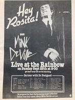 Paginagrote A3 advertentie MINK DEVILLE Hey Rosita tour, Ophalen of Verzenden