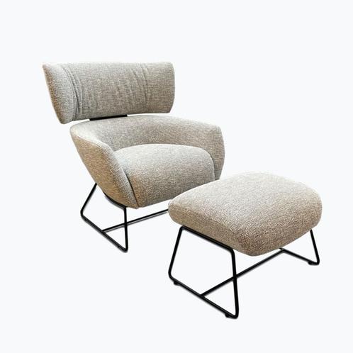 George fauteuil met poef van Montis, Huis en Inrichting, Fauteuils, Nieuw, Metaal, Stof, 75 tot 100 cm, 75 tot 100 cm, Ophalen
