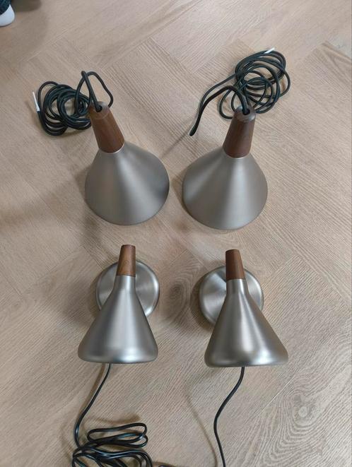 Nordlux float Design lampen 2 x Hang 2 x Wand, Huis en Inrichting, Lampen | Hanglampen, Zo goed als nieuw, Minder dan 50 cm, Hout