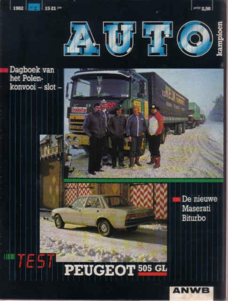Autokampioen 2 1982 : Maserati Biturbo - Peugeot 505 GL, Boeken, Auto's | Folders en Tijdschriften, Gelezen, Algemeen, Ophalen of Verzenden