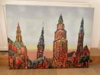 Groningen Torens Schilderij - Fine Art - 60x80 cm, Ophalen