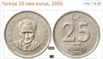 Turkye 25 New Kurus 2x 2005, 50 Kurus en 1 Lira, Postzegels en Munten, Munten | Europa | Niet-Euromunten, Setje, Ophalen of Verzenden