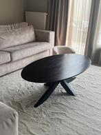 Salontafel zwart mangohout ovaal, Ophalen, 100 tot 150 cm, 50 tot 100 cm, Zo goed als nieuw