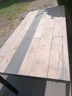 Tafel met ijzeren onderstel, Huis en Inrichting, Tafels | Eettafels, Ophalen, Zo goed als nieuw, Rechthoekig, 50 tot 100 cm
