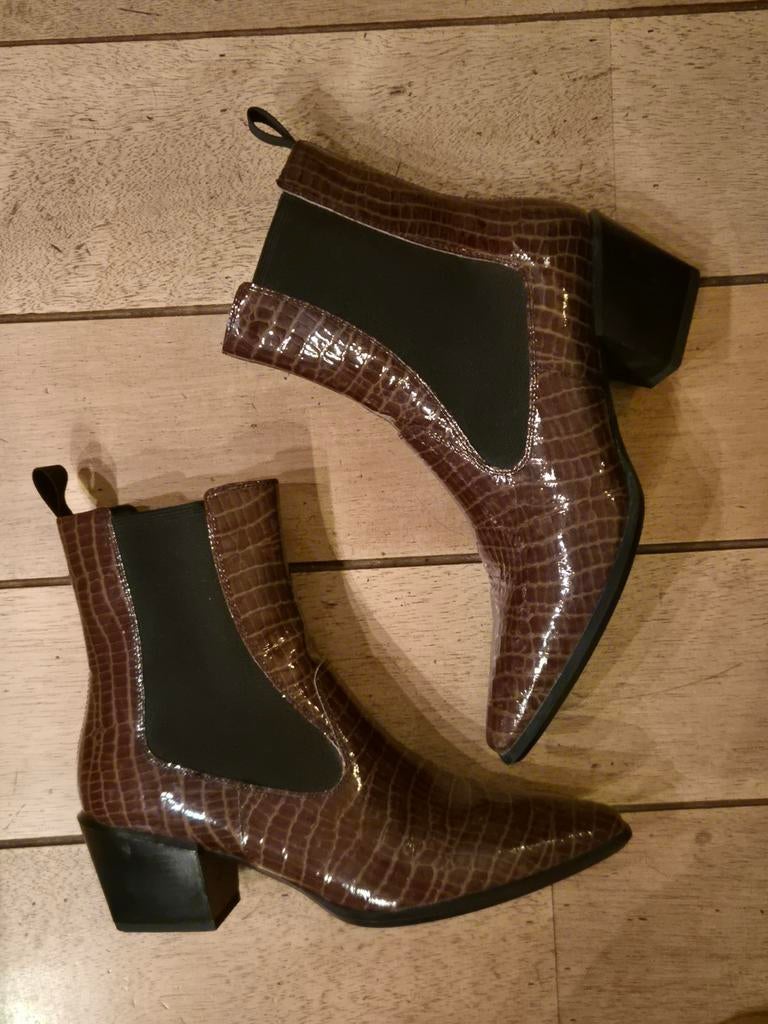 Vagabond leren laarzen met slangenprint, 40, nieuw, Kleding | Dames, Schoenen, Bruin, Lage of Enkellaarzen, Ophalen of Verzenden
