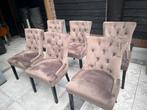 6 landelijke eetkamer stoelen Taupe, Huis en Inrichting, Stoelen, Ophalen, Overige kleuren, Stof, Vijf, Zes of meer stoelen