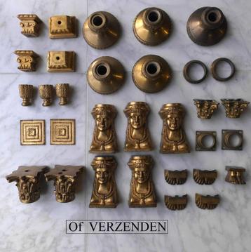 Meubel ornamenten o.a. Kapitelen -Kariatiden enz koper/brons beschikbaar voor biedingen