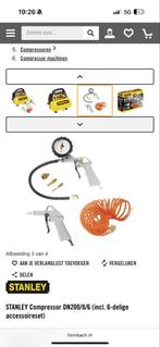 STANLEY Compressor DN200/8/6 + 6-delige set GLOEDNIEUW!, Doe-het-zelf en Verbouw, Compressors, Ophalen, 6 tot 10 bar, Nieuw, Minder dan 200 liter/min