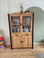 Vitrine kast Britt mangohout, Ophalen, Zo goed als nieuw, 25 tot 50 cm