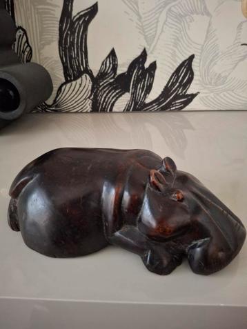 Houten Nijlpaard-Hippo - Handgesneden, Oud beschikbaar voor biedingen