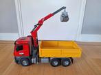 Bruder zand/ kiepauto met heftruck, Ophalen, Zo goed als nieuw