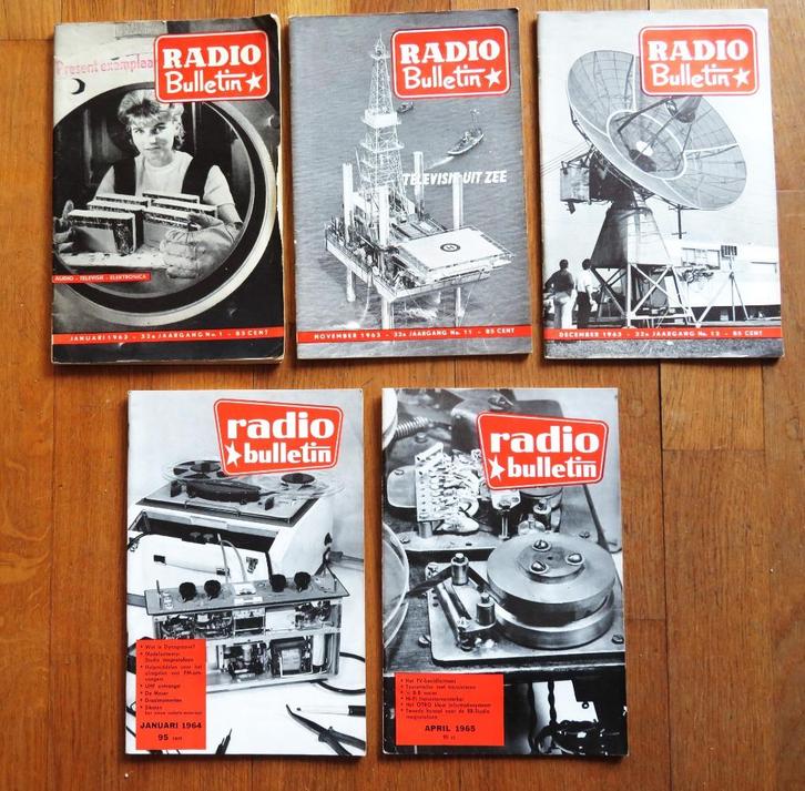 5x Radio Bulletin ( Muiderkring ): 1963 + 1964 + 1965, Boeken, Tijdschriften en Kranten, Zo goed als nieuw, Overige typen, Ophalen of Verzenden