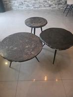 PTMD Marmeren Salontafel Set (3-delig), Huis en Inrichting, Tafels | Bijzettafels, Ophalen of Verzenden, Rond, Minder dan 55 cm