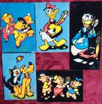 5 fluwelen ansichtkaarten Walt Disney figuren jaren 60., Ophalen of Verzenden, 1960 tot 1980, Gelopen, Overige thema's