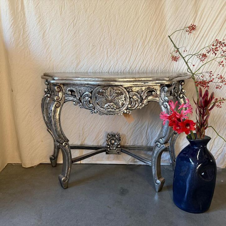 Brocante Sidetable - 113 x 42 cm - Handgemaakt - TTM Wonen, Huis en Inrichting, Tafels | Sidetables, Nieuw, 25 tot 50 cm, 100 tot 150 cm