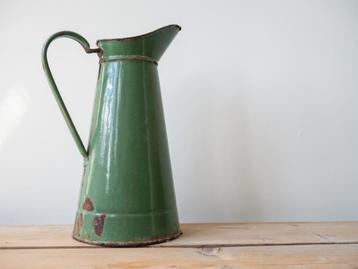 Authentieke Franse emaille kan - Brocante beschikbaar voor biedingen