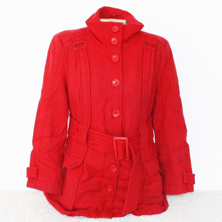 Mooie Rode LIV Vintage Dames Jas (Maat 42) - 76 € 35,-, Kleding | Dames, Jassen | Winter, Zo goed als nieuw, Maat 42/44 (L), Rood