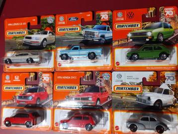 6 stuks Matchbox nieuw in de verpakking voor 10 euro beschikbaar voor biedingen