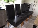 4 leder eetkamerstoelen  donker bruin izgst, Huis en Inrichting, Stoelen, Bruin, Leer, Ophalen of Verzenden, Zo goed als nieuw